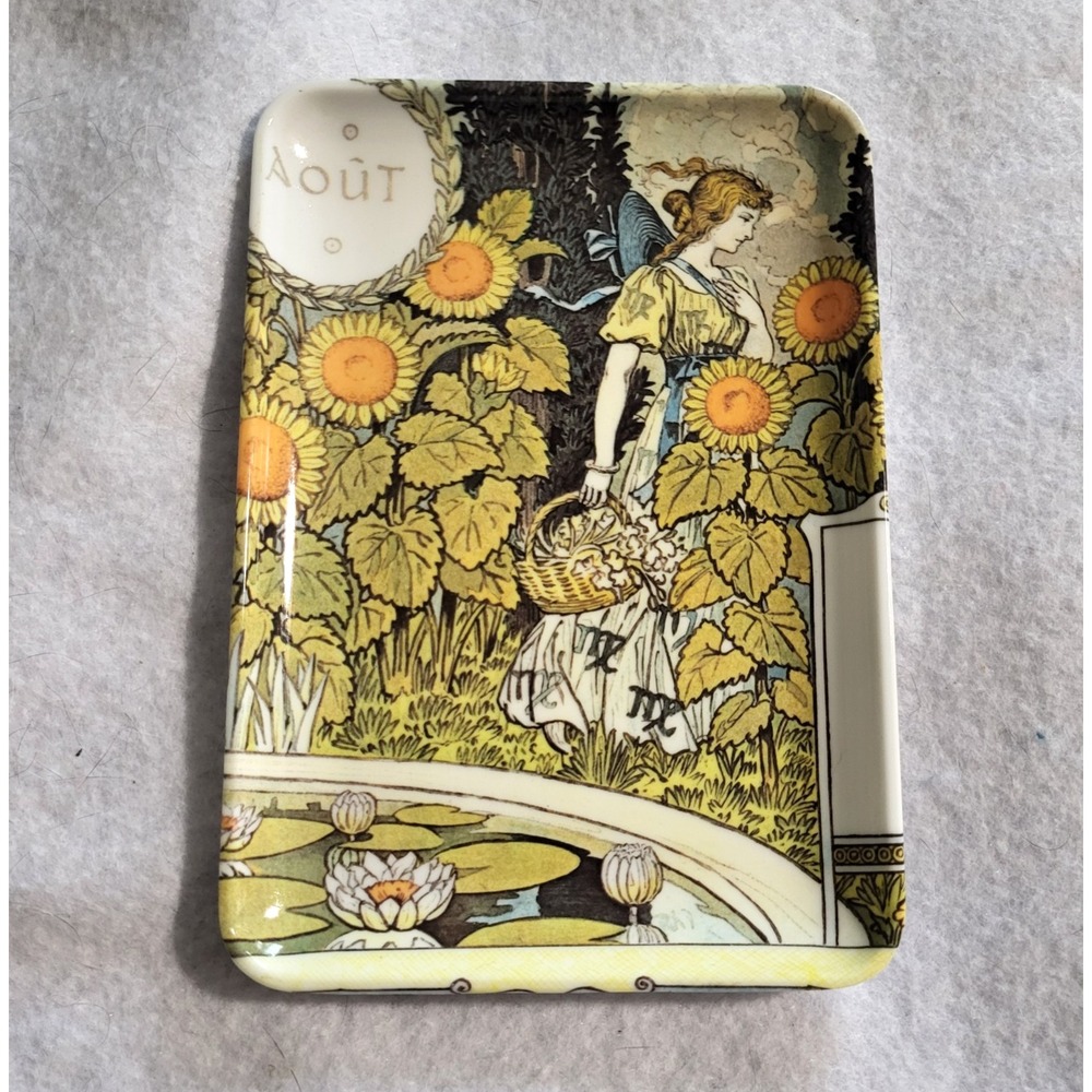 Decorative Crafts Tray Woman August Italy Melamine Trinket Dish 4” x 6” Vintage